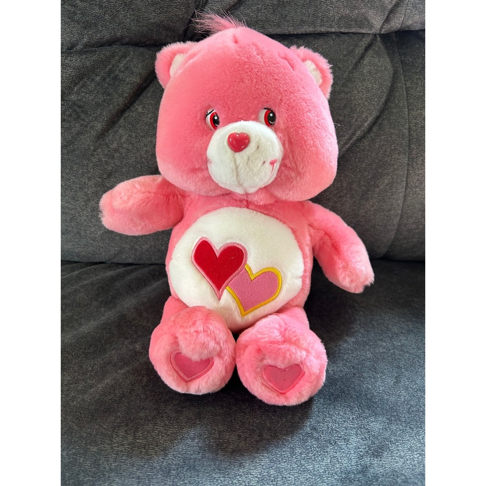 Care Bears Love-a-Lot Bear Pink Plush 8" Vintage 2003 Play Along WORKS! S021803